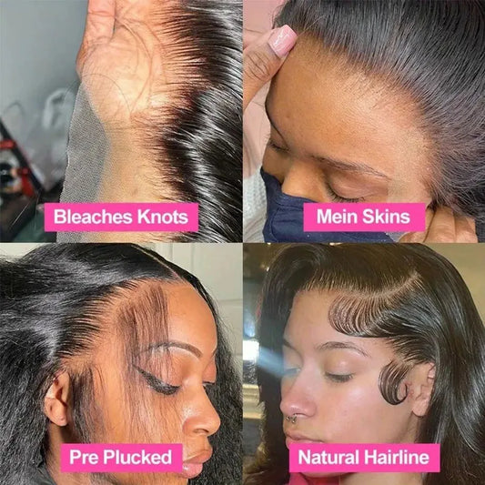 Bob Wig Human Hair 13x6 HD Lace Frontal Wigs Brazilian 13x4 Transparent Lace Front Wigs For Women Natural Short Bob Wigs