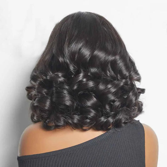 14 16 Inches Loose Wave Short Bob Wigs 13x4 Body Wave 4x4 HD Lace Frontal Wig 100% Human Hair Wigs 250% For Women Preplucked