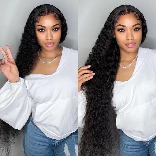 Women's Long Lace Front Wig - Elegant Loose Roll Water Wave Style, Natural Look, Soft & Flowing Hair