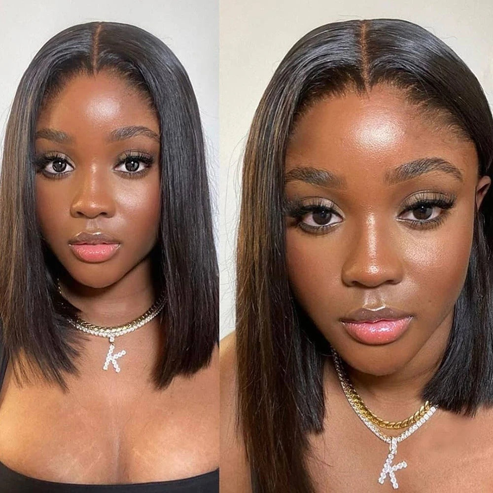 13x4 Straight Bob Brazilian Human Hair 200 Density Wig