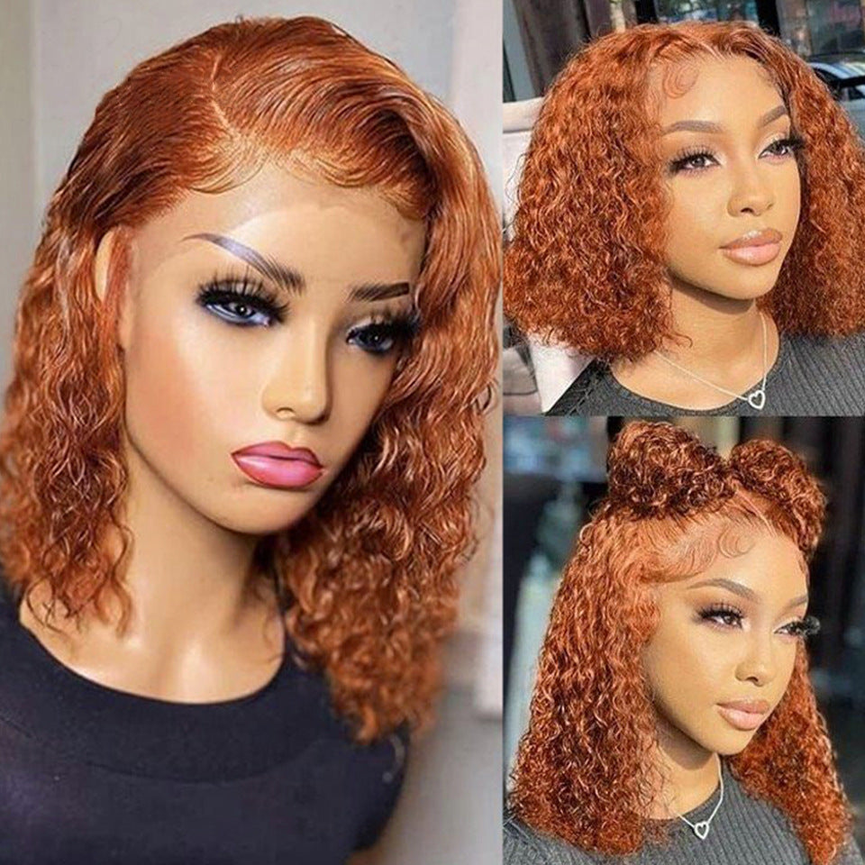 Human Hair Bob Wig with Water Wave Texture – Natural Look, Soft, and Stylish Short Hair Wig for Women
