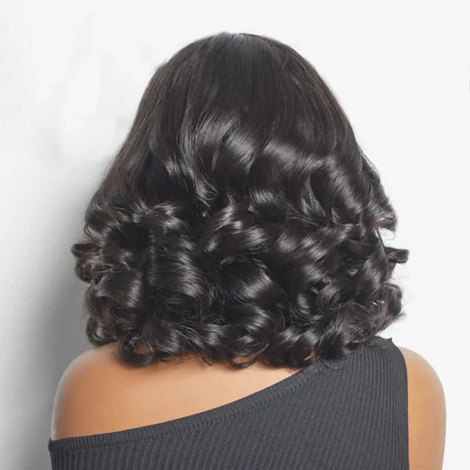 14 16 Inches Loose Wave Short Bob Wigs 13x4 Body Wave 4x4 HD Lace Frontal Wig 100% Human Hair Wigs 250% For Women Preplucked