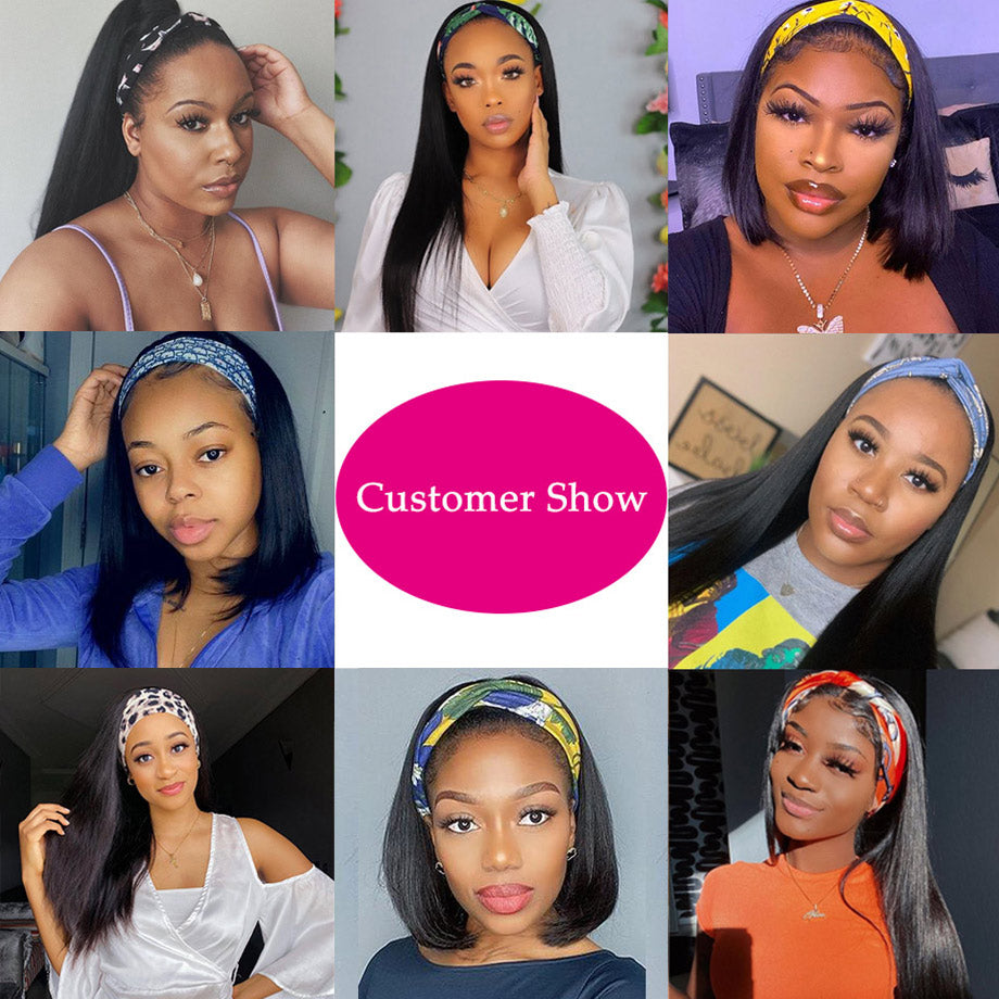 Human Hair No Lace Headband Wig – Natural Look, Comfortable Fit, Easy to Wear, Adjustable Headband Style, Perfect for Daily Use and Styling