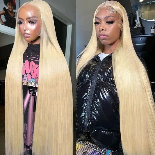 613 Platinum Blonde Human Hair Lace Front Wig